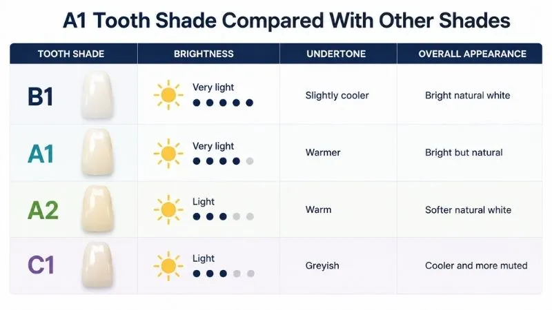 A1 vs B1 tooth shade A1 vs B1 tooth shade